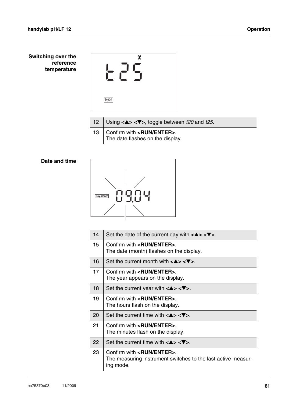 Witching, Over, Reference | Temperature, 52 t, D i s, Se y | Xylem handylab pH LF 12 User Manual | Page 61 / 80