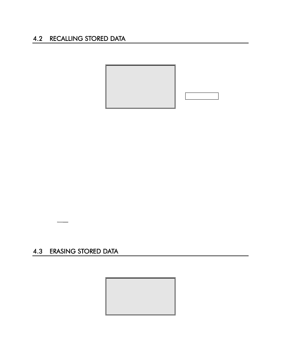 2 recalling stored data, 3 erasing stored data, 2 recalling stored data 4.3 erasing stored data | Eras | YSI 30 User Manual | Page 14 / 52