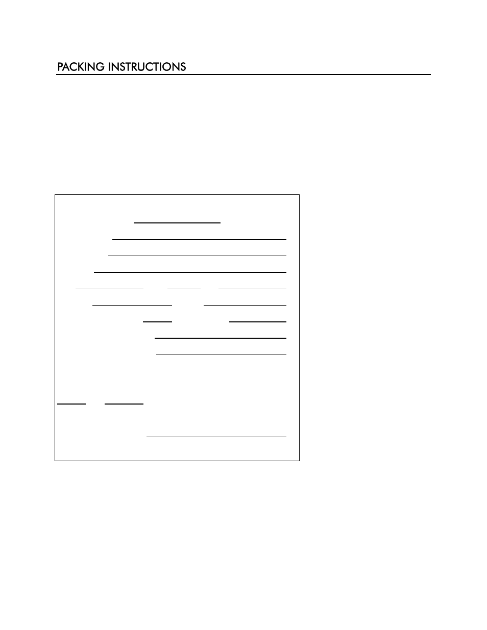 Packing instructions | YSI 30 User Manual | Page 37 / 52