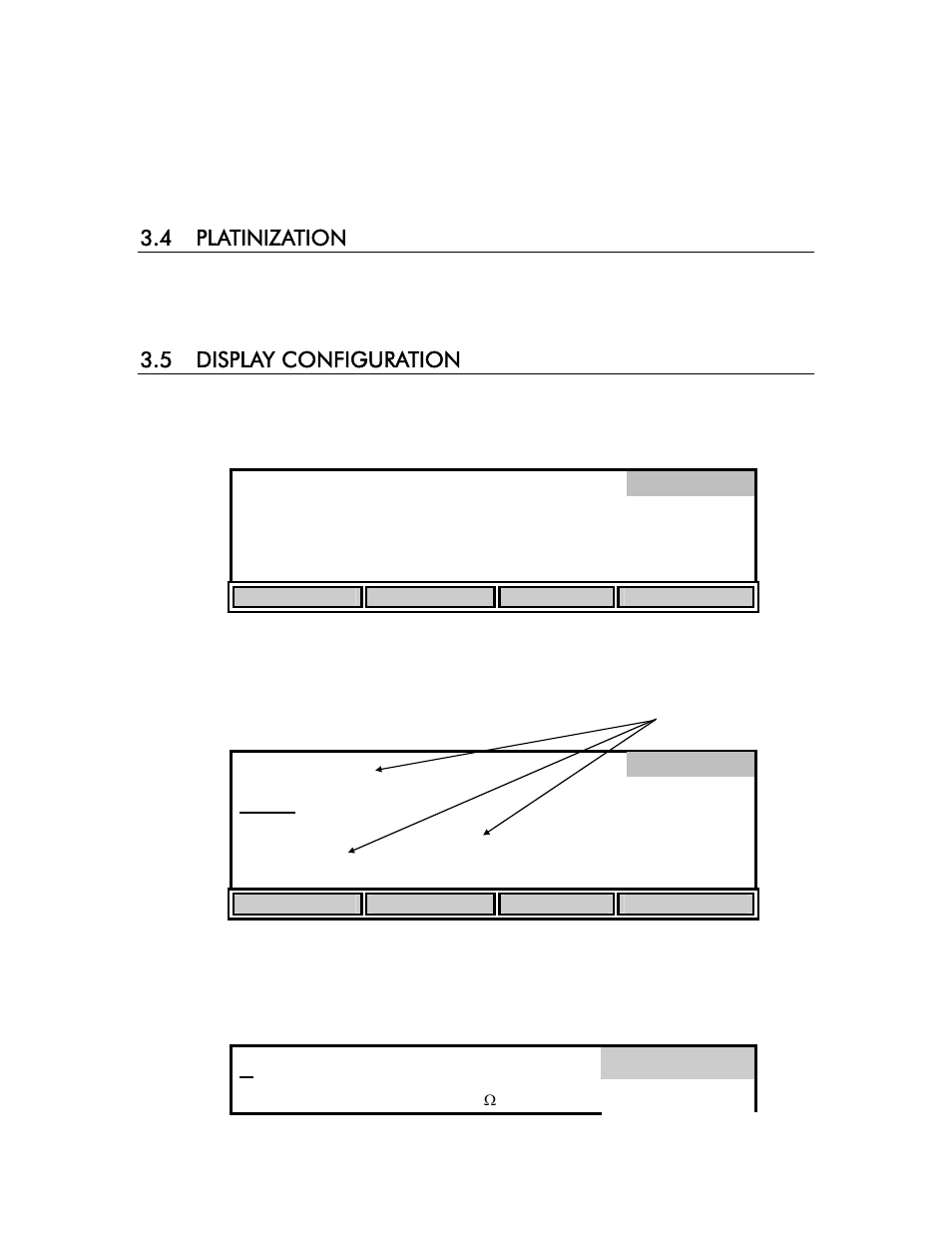 Send, 4 platinization, 5 display configuration | 4 platinization 3.5 display configuration, Us/cm | YSI 3200 User Manual | Page 23 / 86