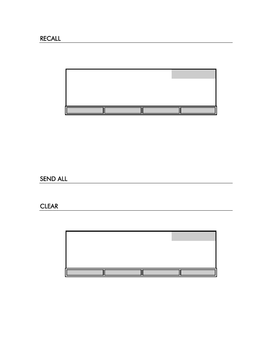 Recall, Send all, Clear | Recall send all clear, Us/cm | YSI 3200 User Manual | Page 33 / 86