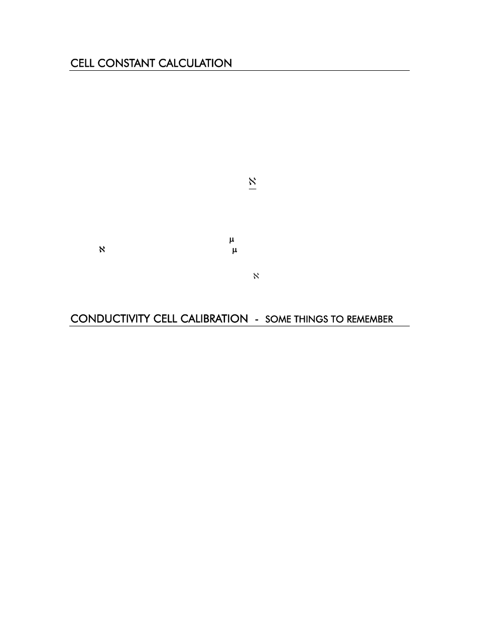 Cell constant calculation, K = k ℵ, Conductivity cell calibration | YSI 3200 User Manual | Page 49 / 86