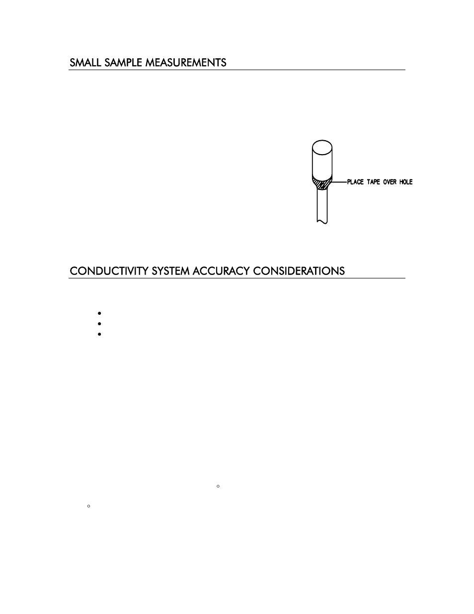 Small sample measurements, Conductivity system accuracy considerations, Instrument accuracy | Cell-constant accuracy, Temperature accuracy | YSI 3200 User Manual | Page 53 / 86