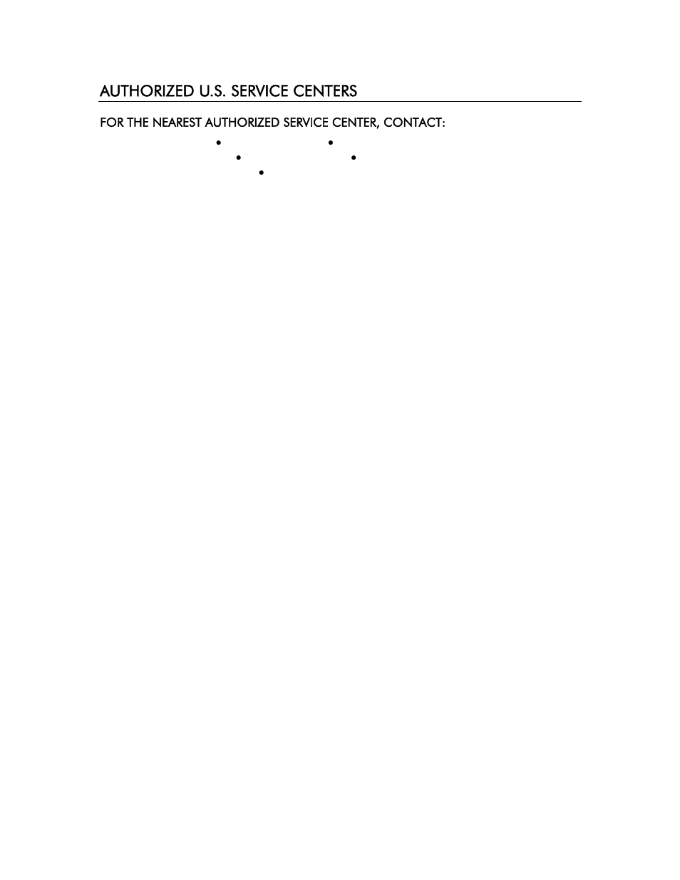 Authorized u.s. service centers, For the nearest authorized service center, contact | YSI 3200 User Manual | Page 58 / 86