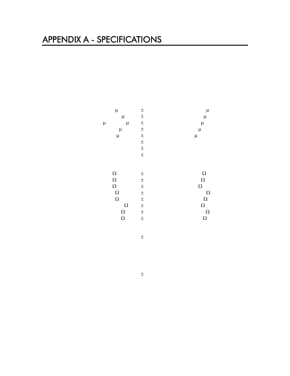 Appendix a - specifications | YSI 3200 User Manual | Page 71 / 86