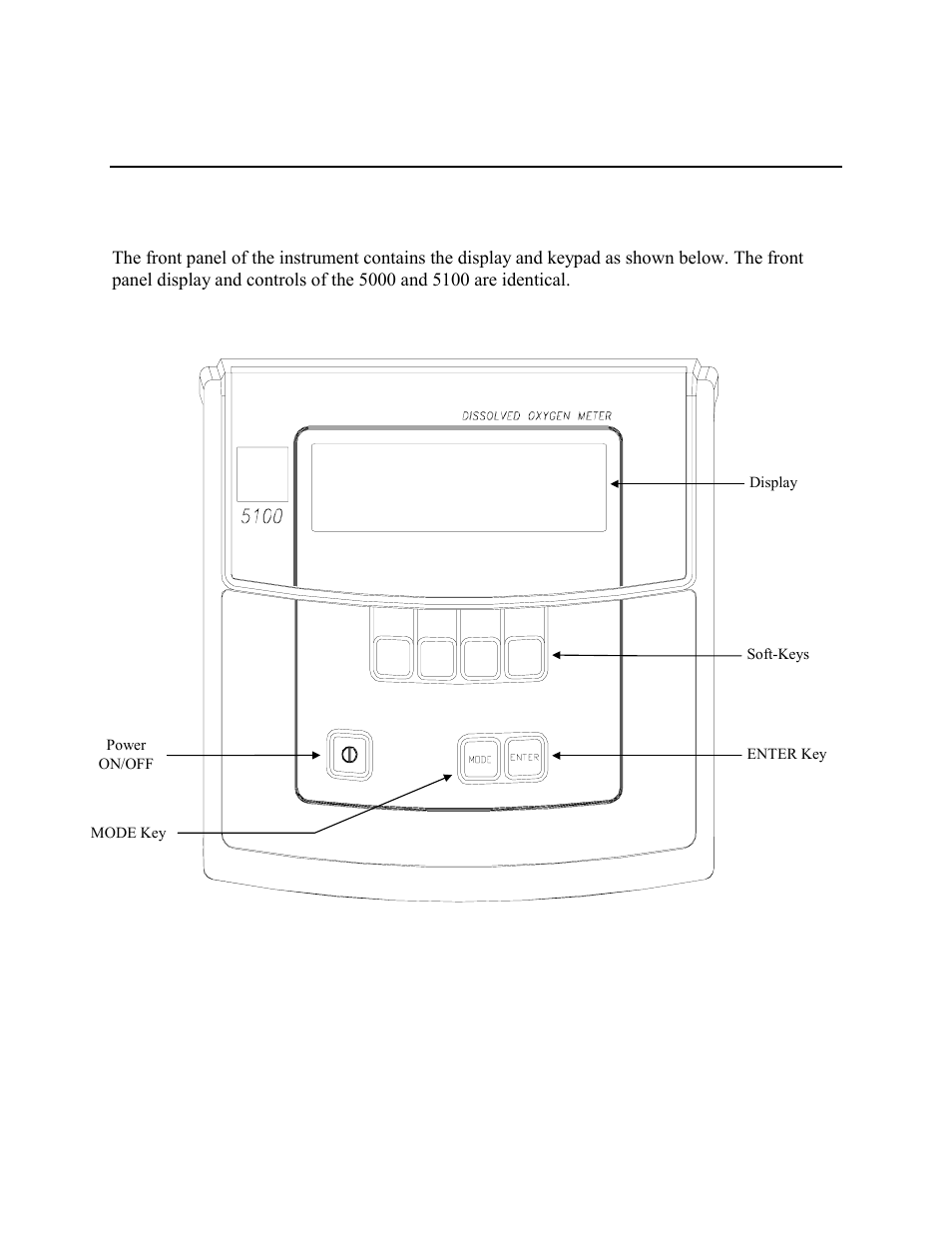 Controls, Front panel, 1 front panel | See 4.1 front panel) | YSI 5000 User Manual | Page 9 / 70