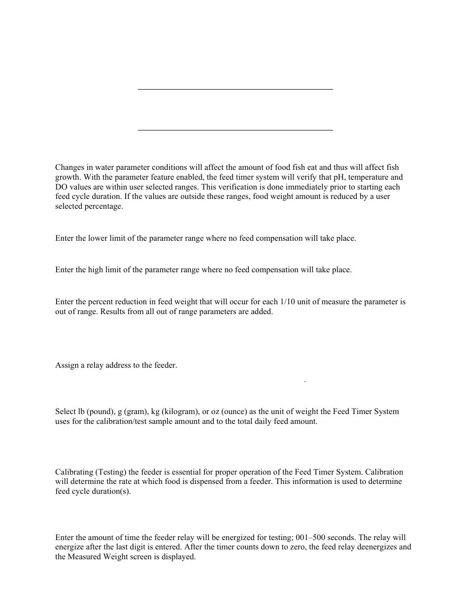 Parameter, Do/temp/ph low, Do/temp/ph high | Do/temp/ph change, Setup menu, Relay, Units, Test, Calibrate feeder, Setup menu relay | YSI 5200 User Manual | Page 100 / 148