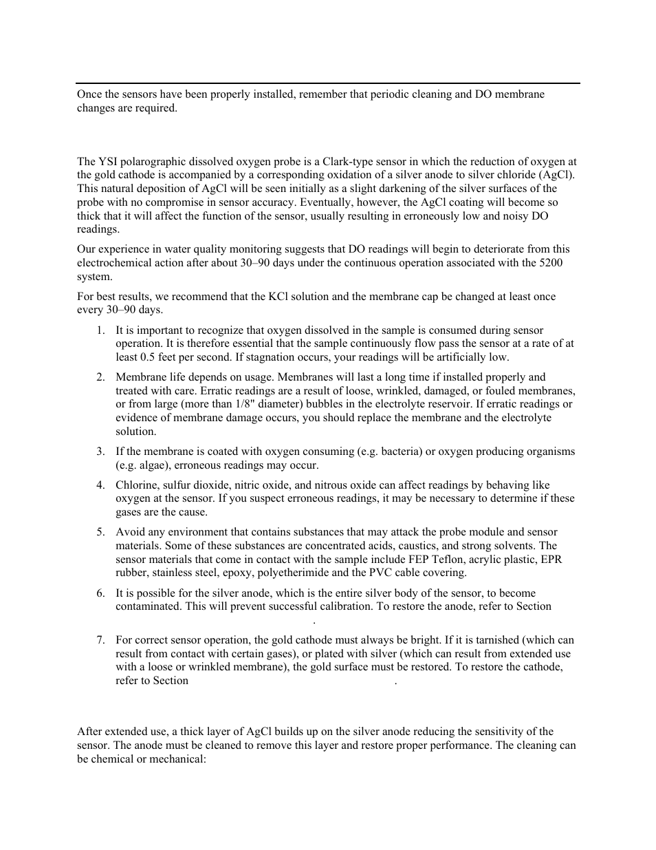 Sensor care and maintenance, Do sensor, Silver anode cleaning | Ensor, Are and, Aintenance, 4 sensor care and maintenance, 1 do sensor | YSI 5200 User Manual | Page 112 / 148