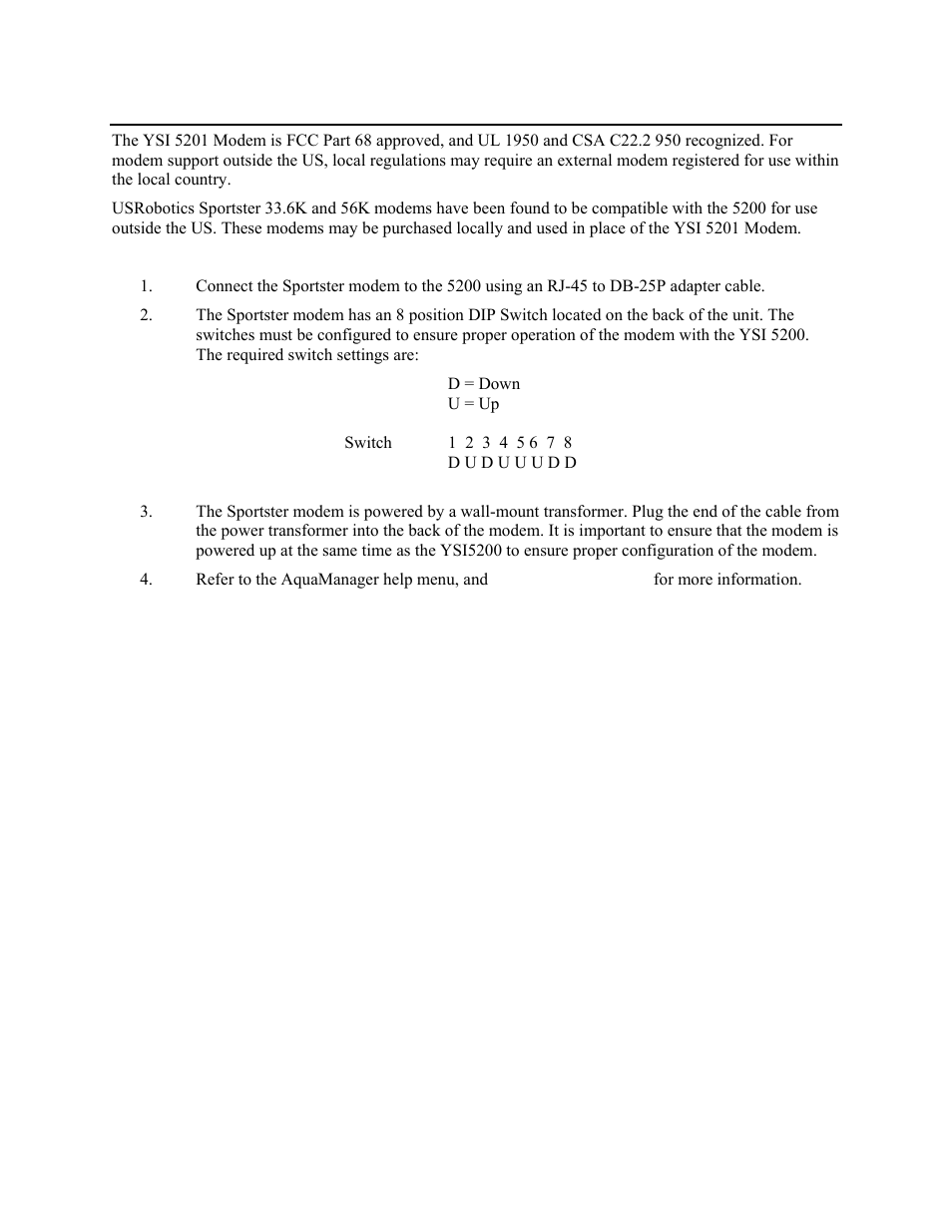 International modem support, Section 17 | YSI 5200 User Manual | Page 135 / 148