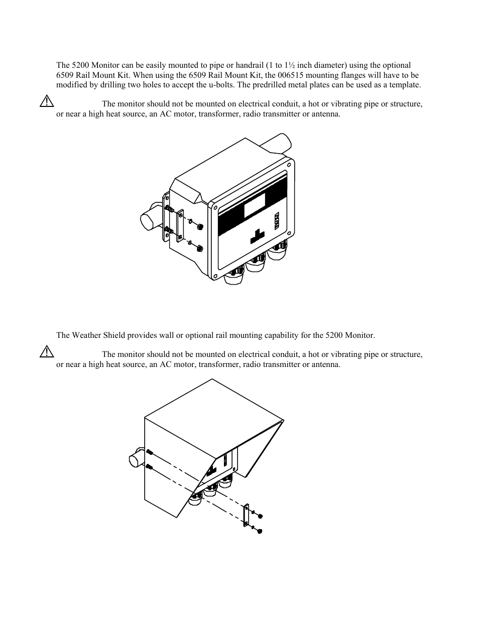 Optional 6509 – rail mount kit, Optional 6505 – weather shield | YSI 5200 User Manual | Page 17 / 148