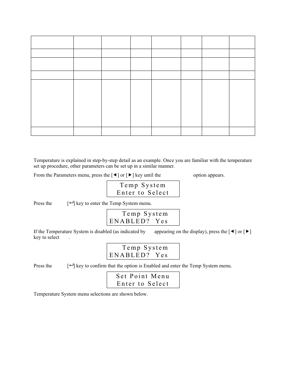 Temperature system, 2 temperature system, Ysi incorporated | Press the enter, Key to enter the temp system menu, Temperature system menu selections are shown below | YSI 5200 User Manual | Page 39 / 148