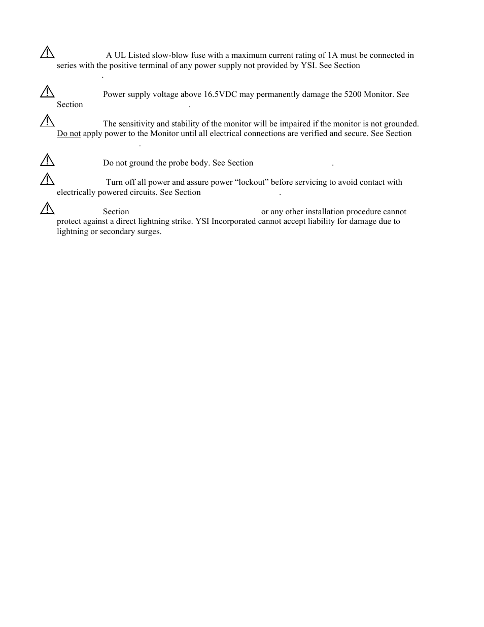 YSI 5200 User Manual | Page 6 / 148