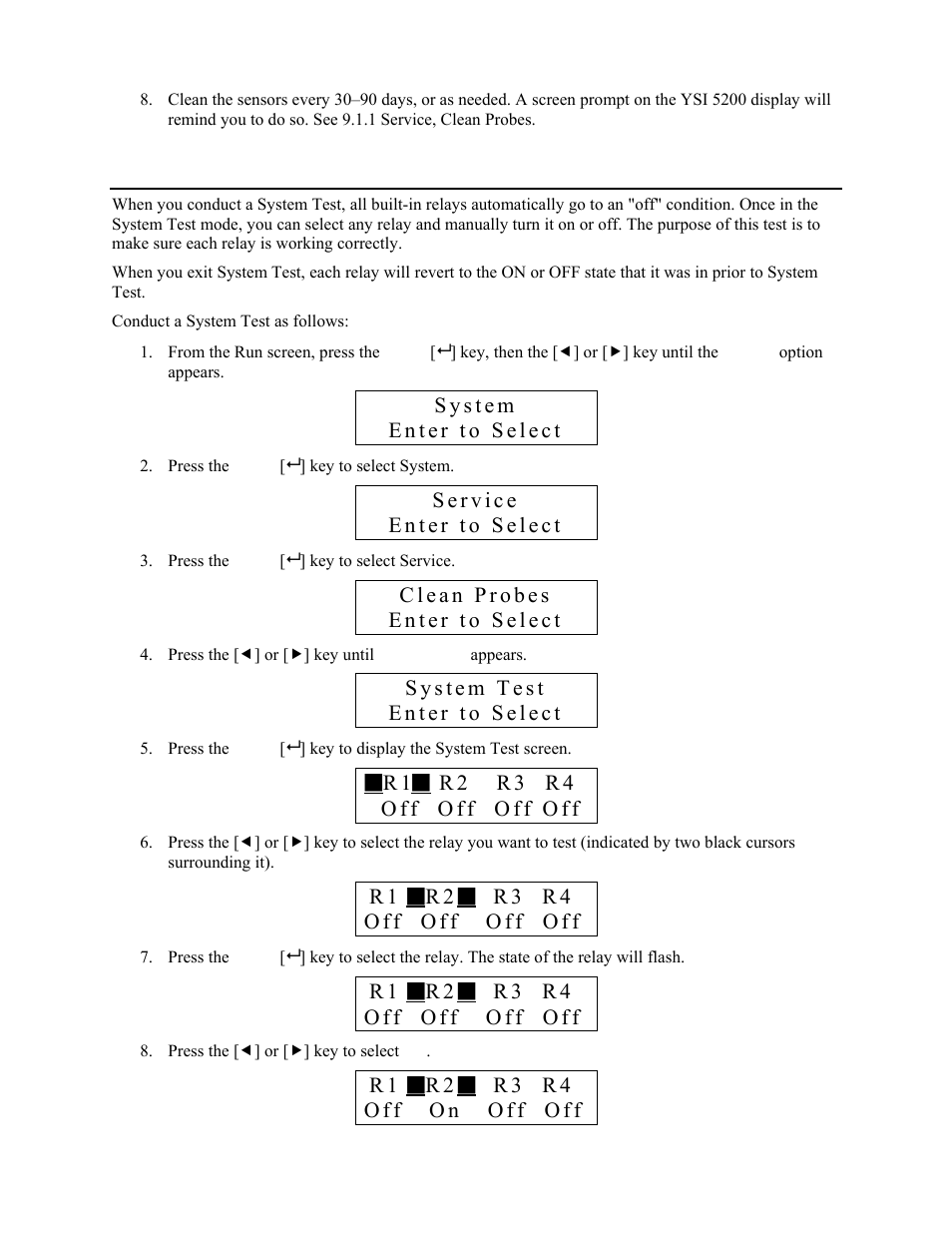 Conducting a system test, Onducting a, Ystem | 5 conducting a system test | YSI 5200 User Manual | Page 60 / 148