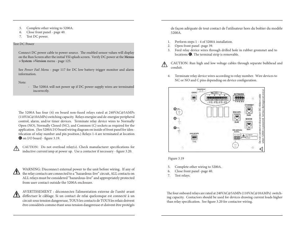 Step 5 wire relay outputs | YSI 5200A User Manual | Page 24 / 121