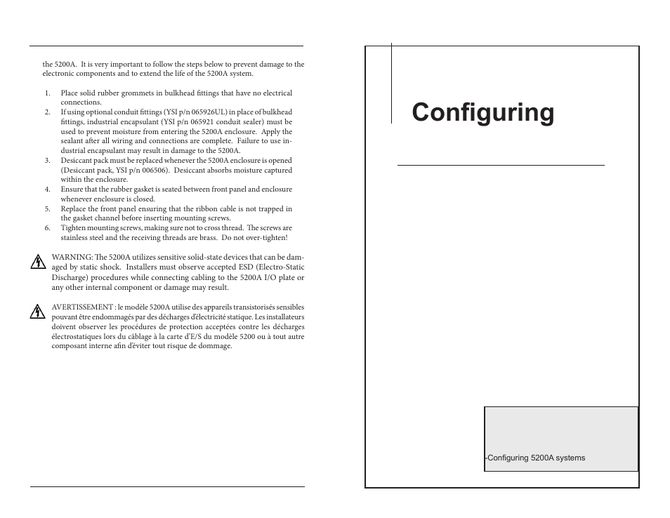 Configuring 5200a systems | YSI 5200A User Manual | Page 32 / 121