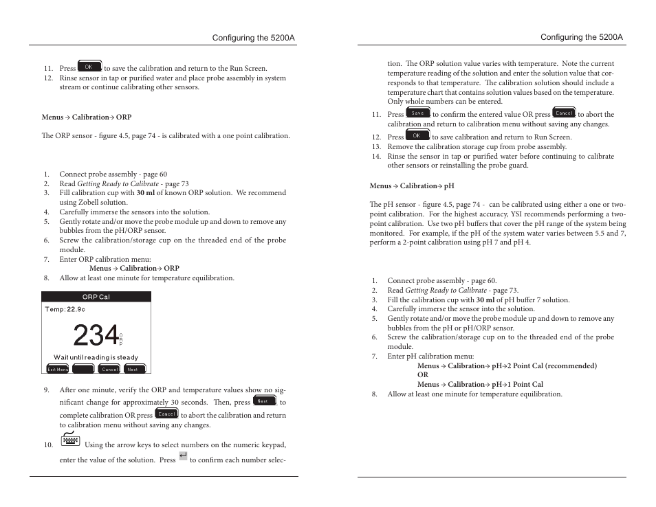 Orp ph | YSI 5200A User Manual | Page 41 / 121