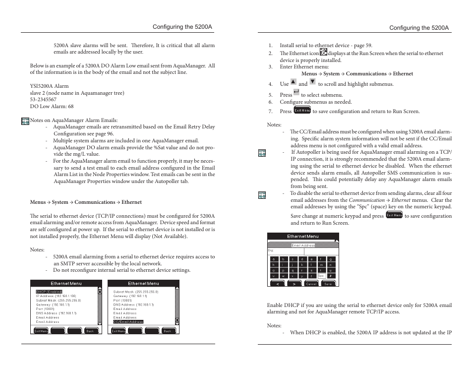 Ethernet | YSI 5200A User Manual | Page 45 / 121