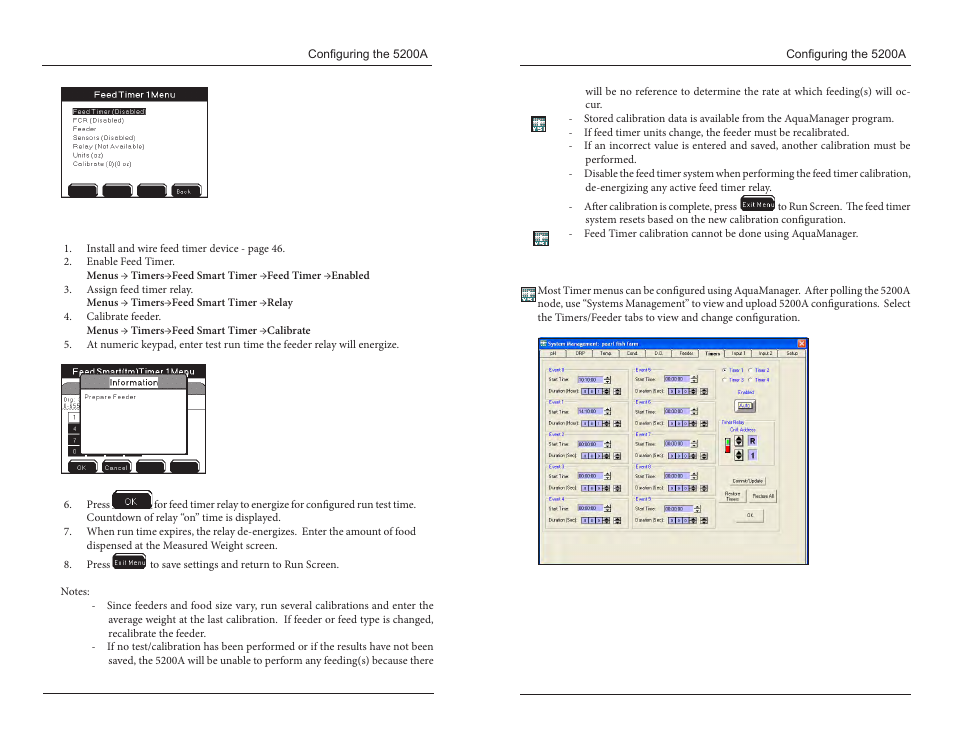 Aquamanager and the timer menu | YSI 5200A User Manual | Page 79 / 121