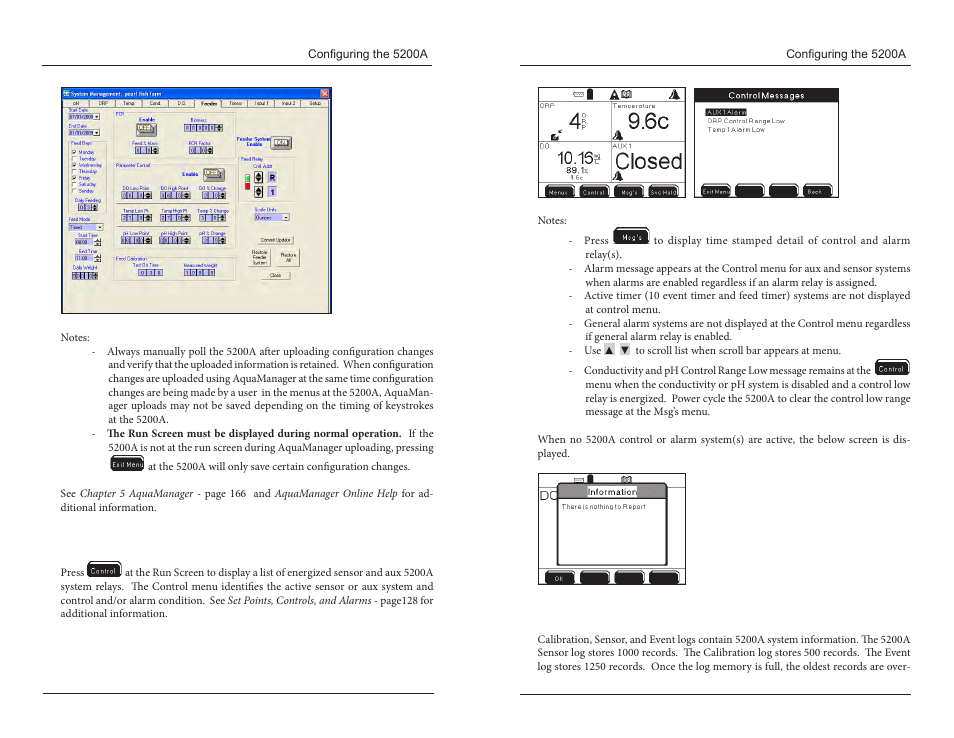 Control menu msg’s menu, Control menu, Msg’s menu | YSI 5200A User Manual | Page 80 / 121