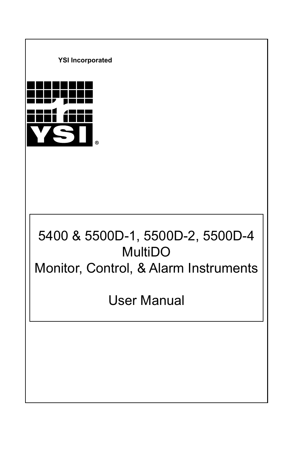 YSI 5500D-1 User Manual | 127 pages