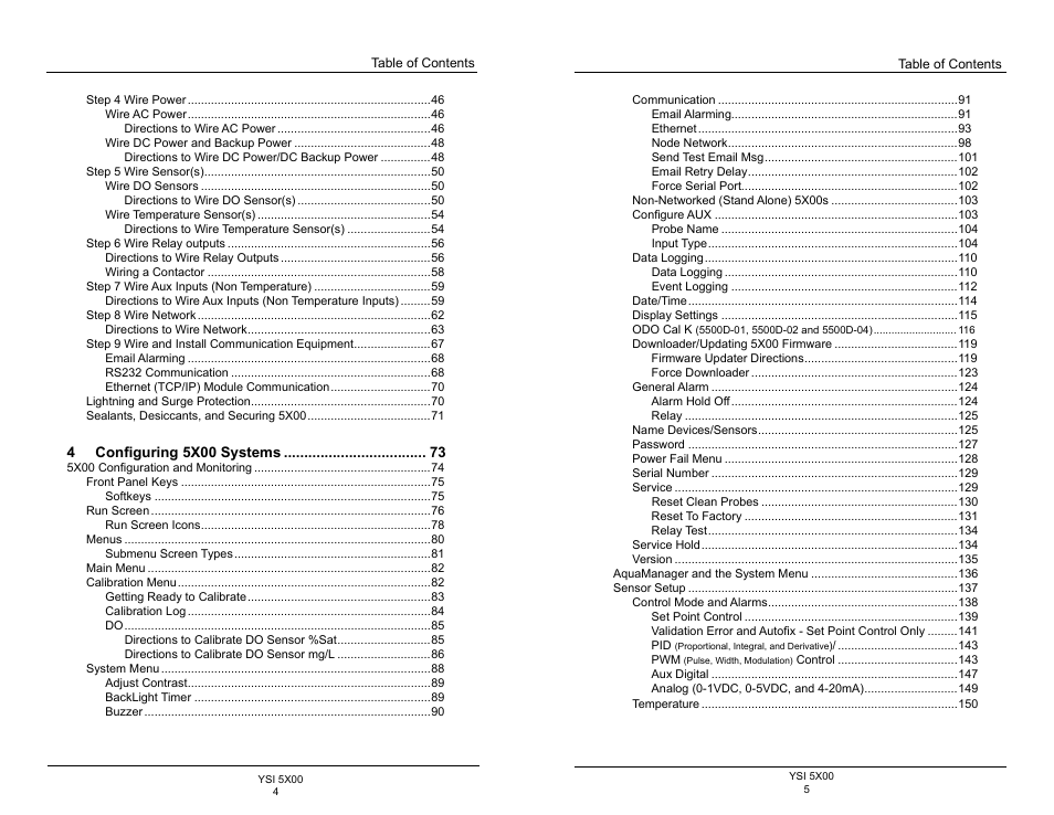 YSI 5500D-1 User Manual | Page 3 / 127