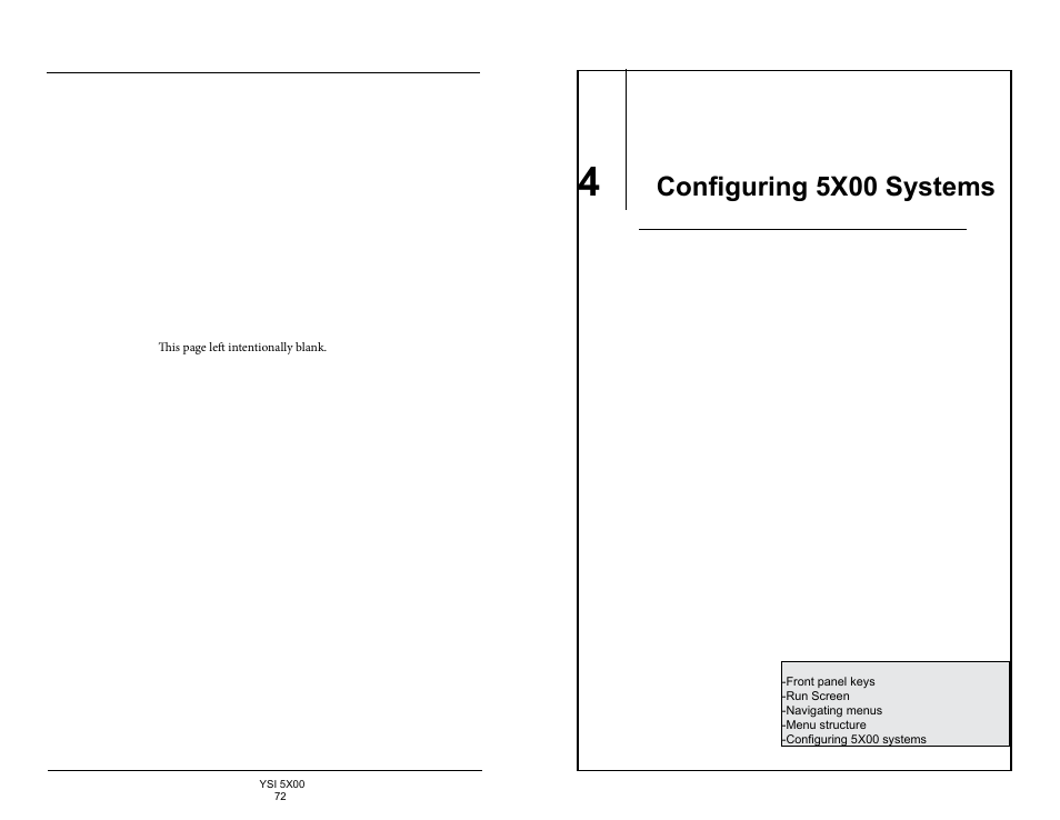 4 configuring 5x00 systems, Configuring 5x00 systems | YSI 5500D-1 User Manual | Page 37 / 127