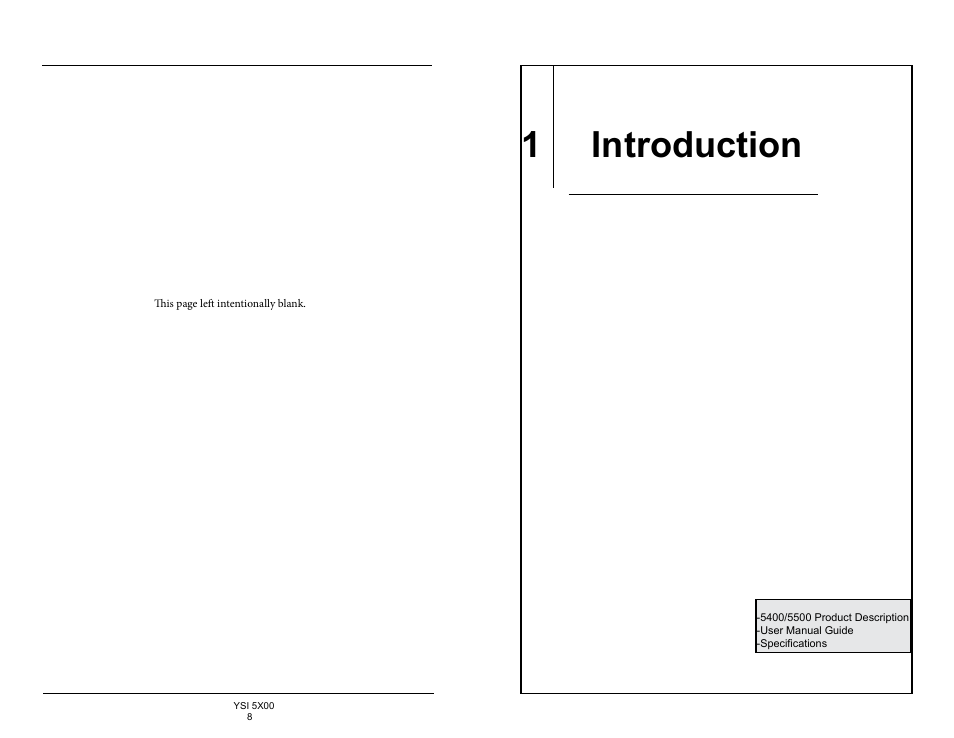 1 introduction | YSI 5500D-1 User Manual | Page 5 / 127