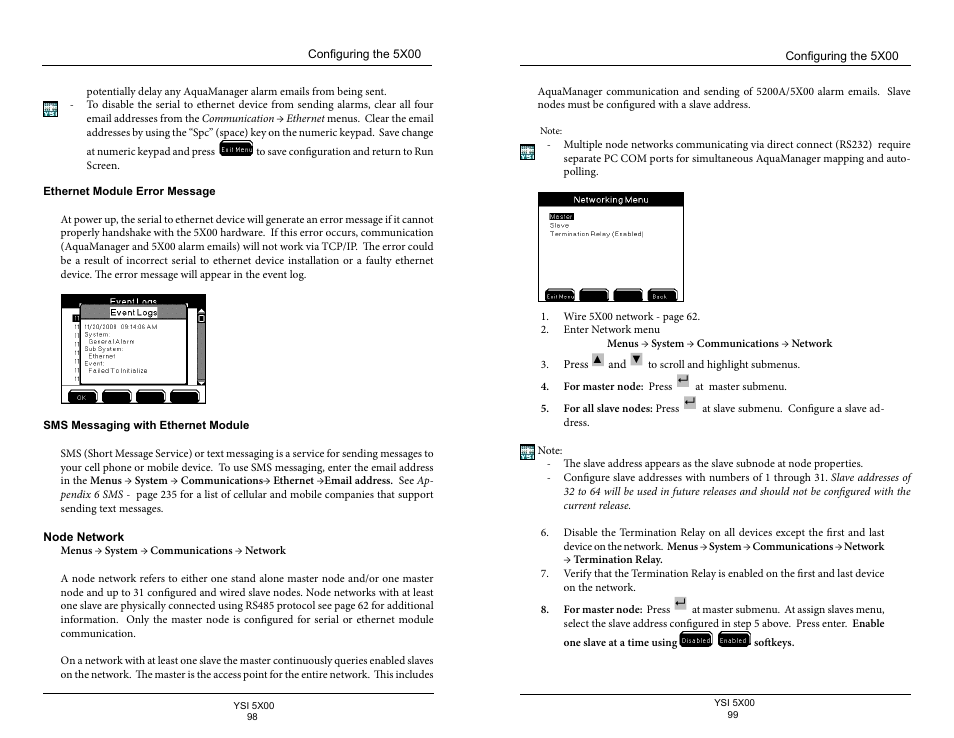 Node network | YSI 5500D-1 User Manual | Page 50 / 127