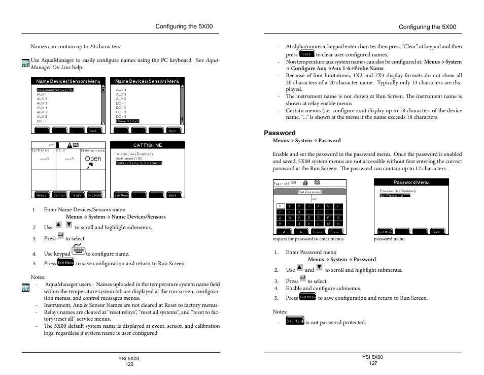 Password | YSI 5500D-1 User Manual | Page 64 / 127