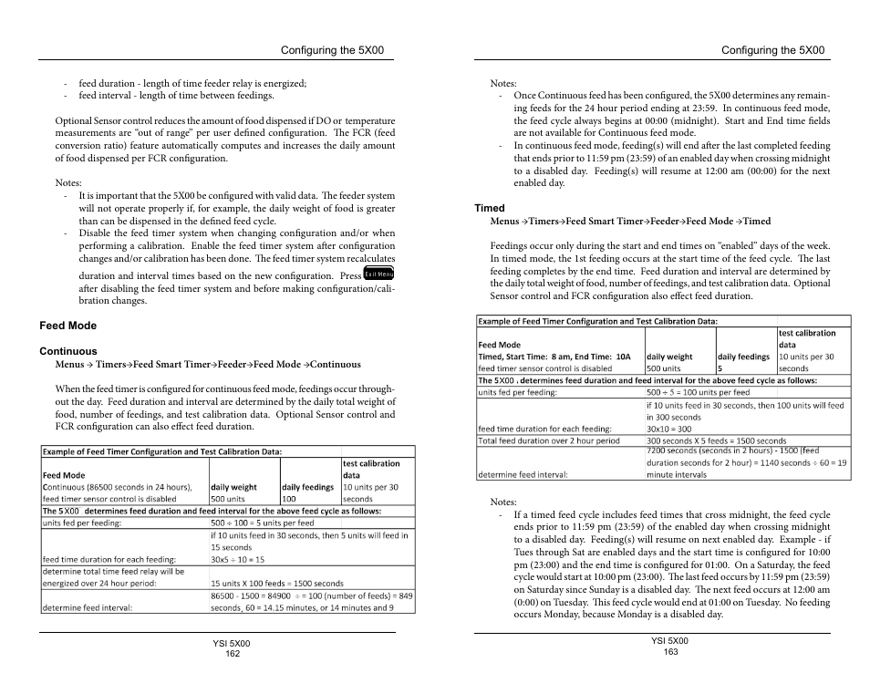 Feed mode | YSI 5500D-1 User Manual | Page 82 / 127