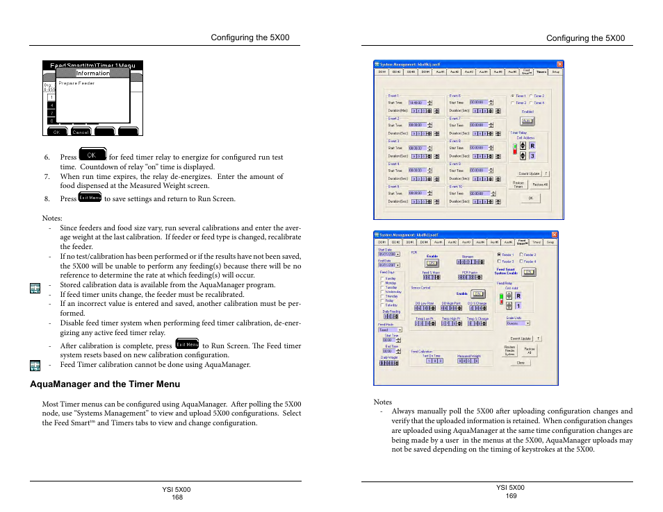 Aquamanager and the timer menu | YSI 5500D-1 User Manual | Page 85 / 127