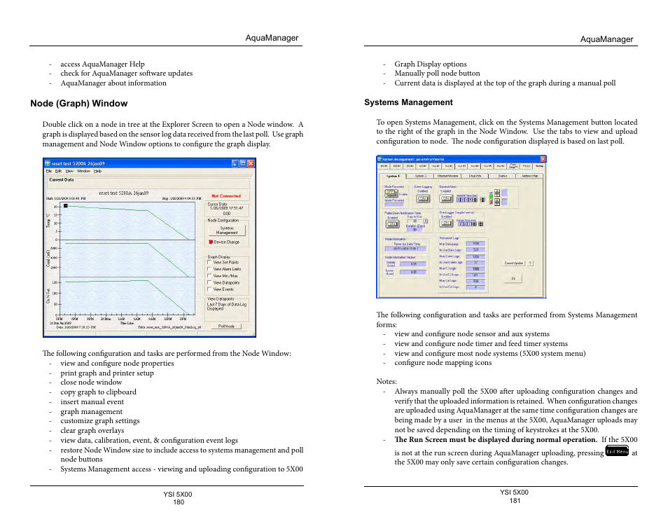 Node (graph) window, Systems management | YSI 5500D-1 User Manual | Page 91 / 127