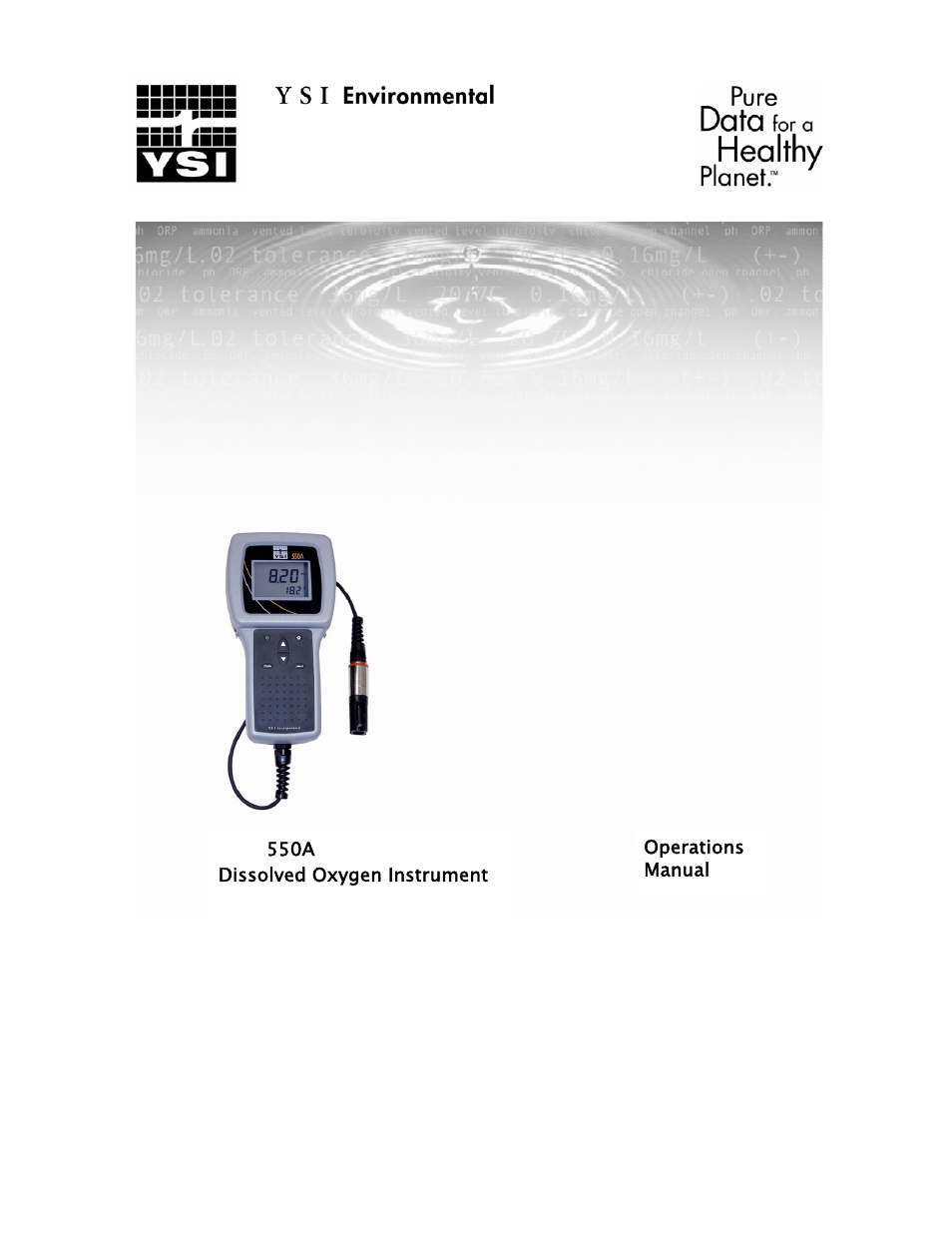 YSI 550A User Manual | 18 pages