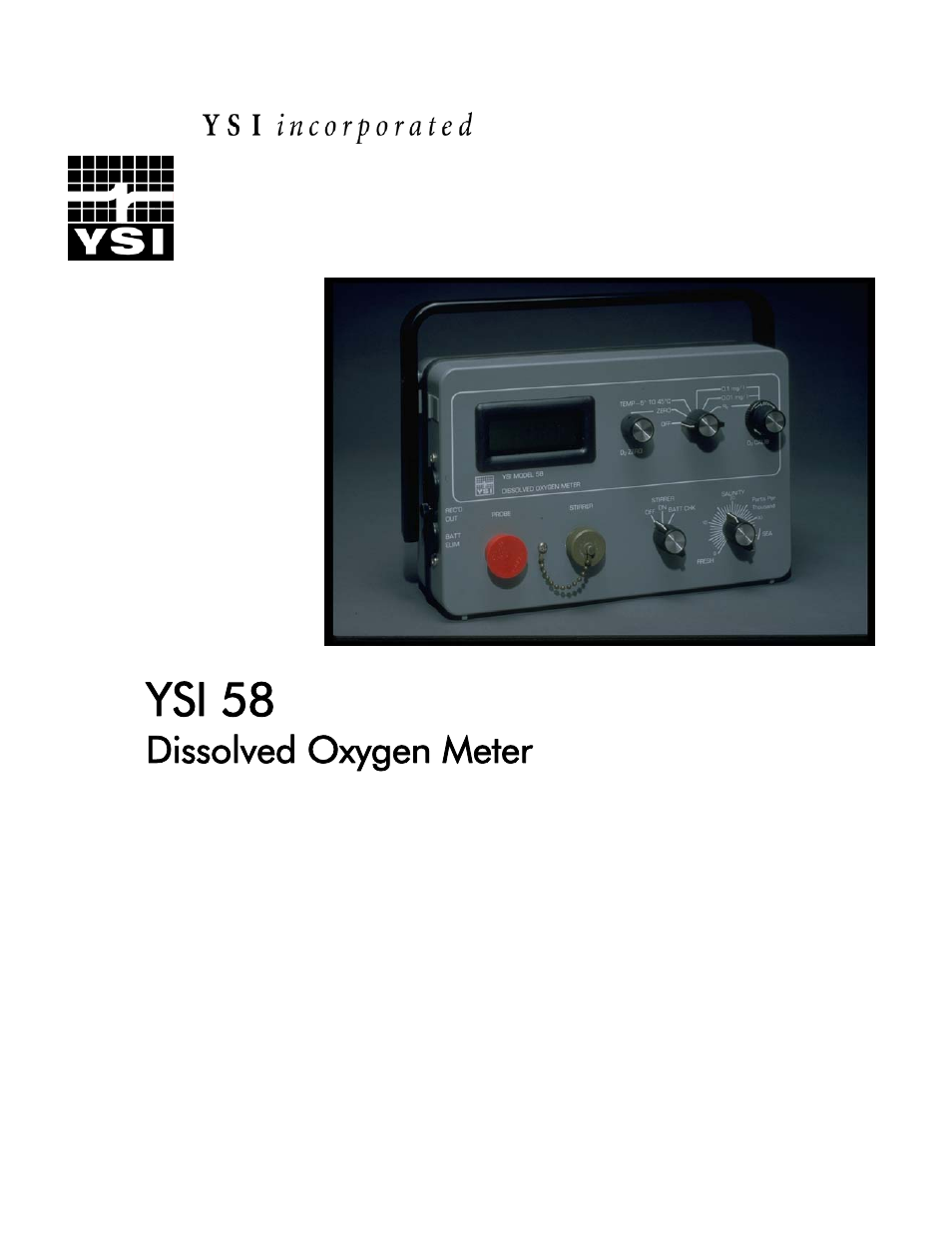 YSI 58 User Manual | 40 pages