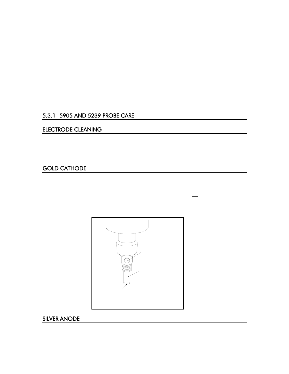 1 5905 and 5239 probe care, Electrode cleaning, Gold cathode | Silver anode, 5905 and 5239 probe care | YSI 58 User Manual | Page 22 / 40