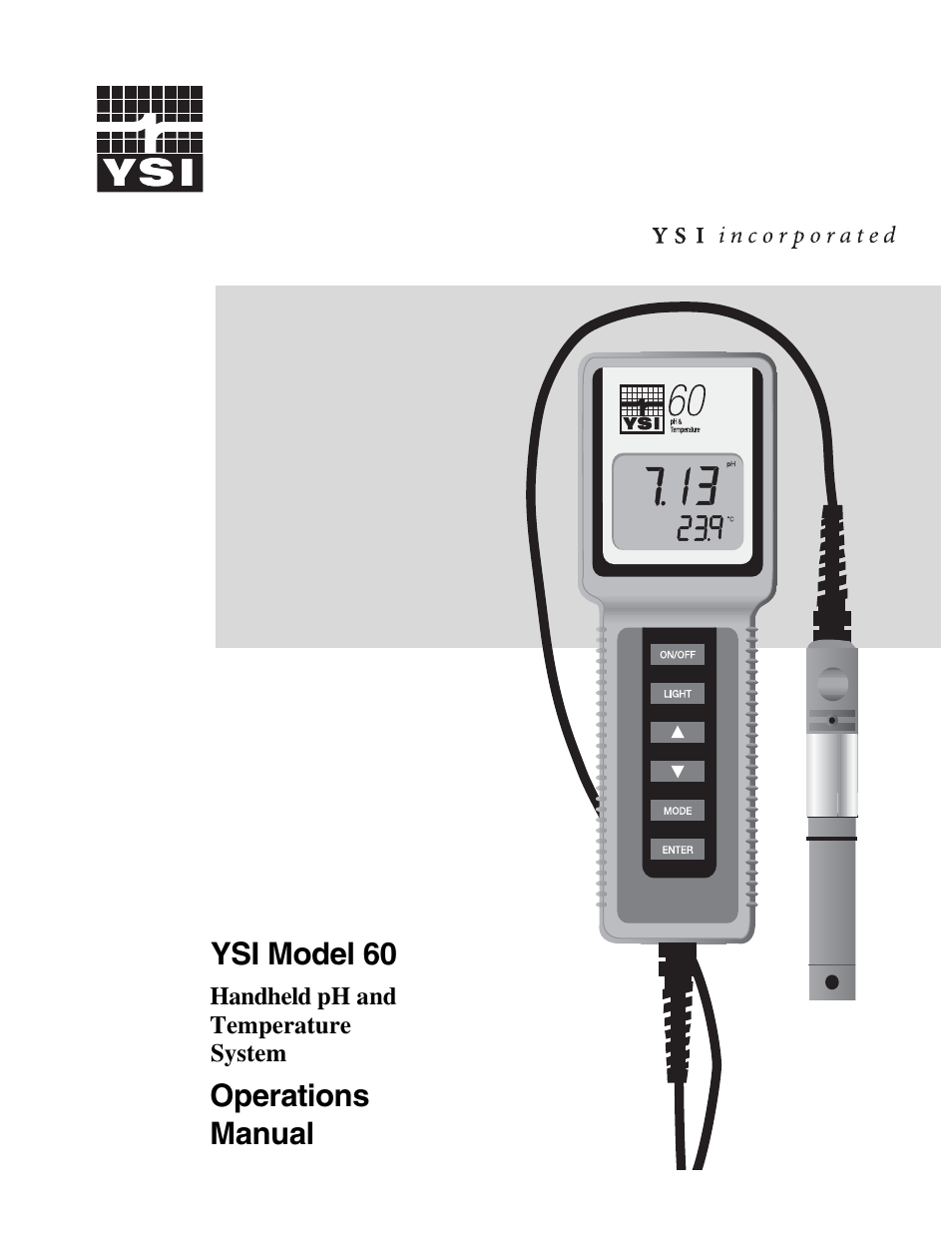 YSI 60 User Manual | 33 pages