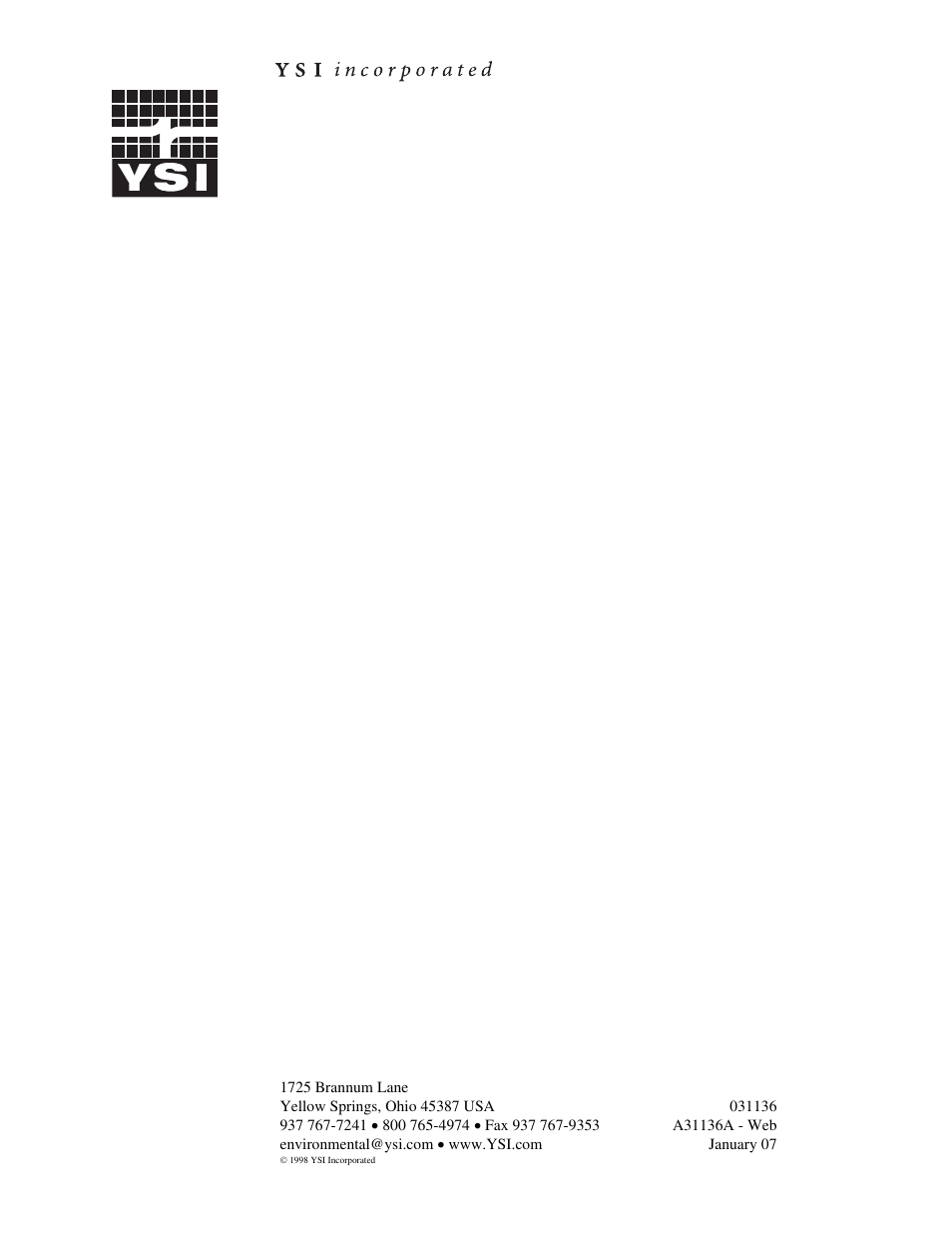 YSI 60 User Manual | Page 33 / 33