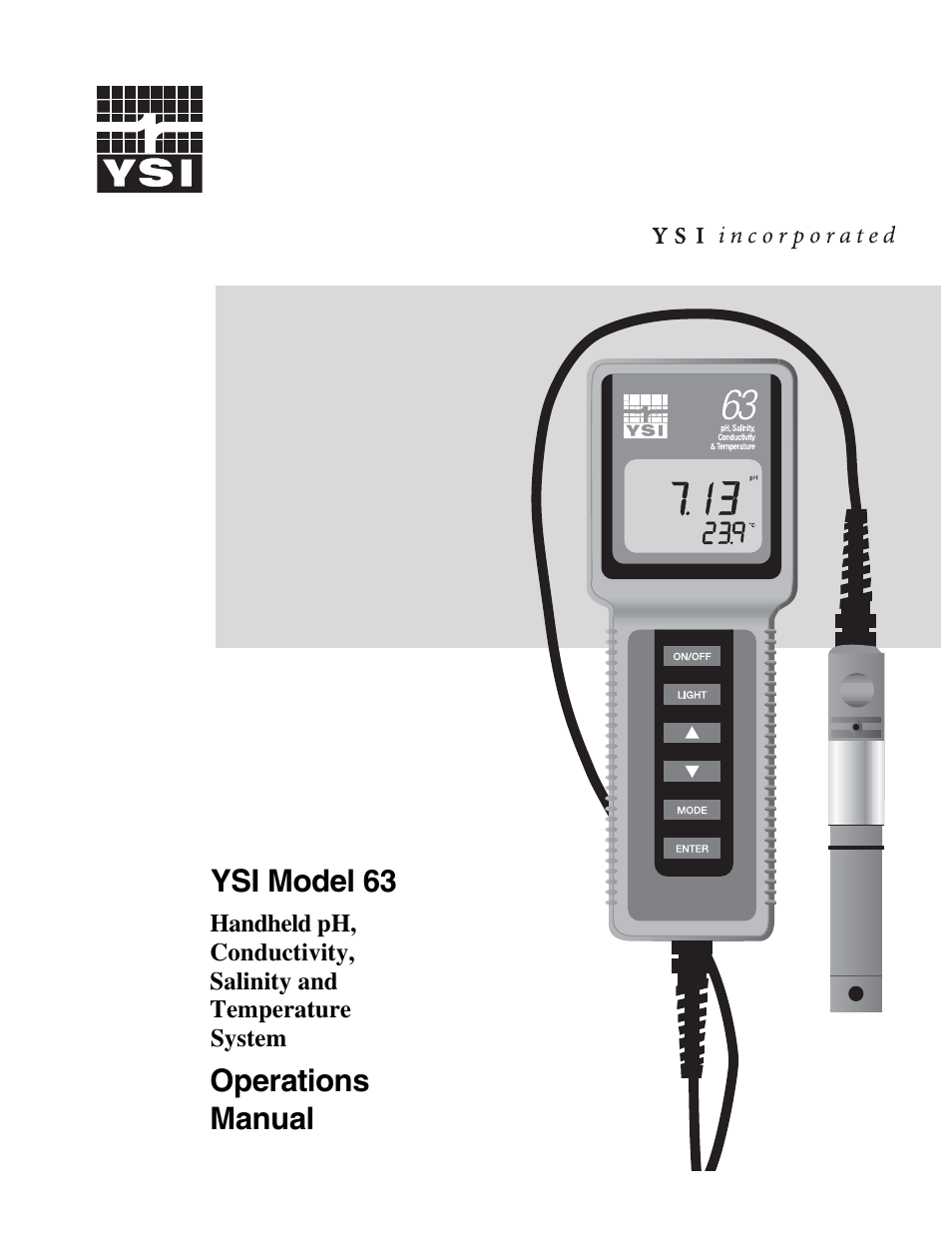 YSI 63 User Manual | 46 pages