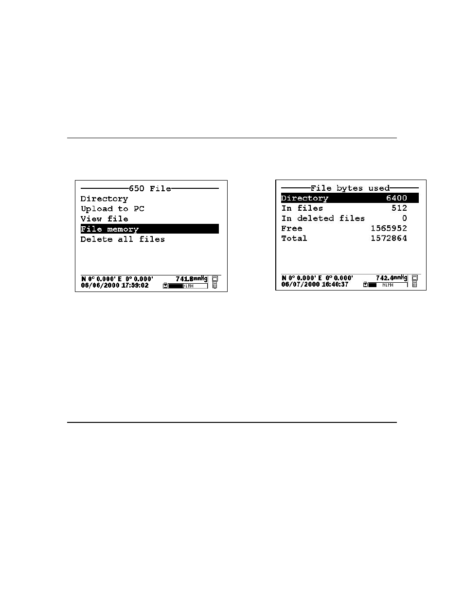 5 file memory, 6 delete all files | YSI 650 MDS User Manual | Page 54 / 72