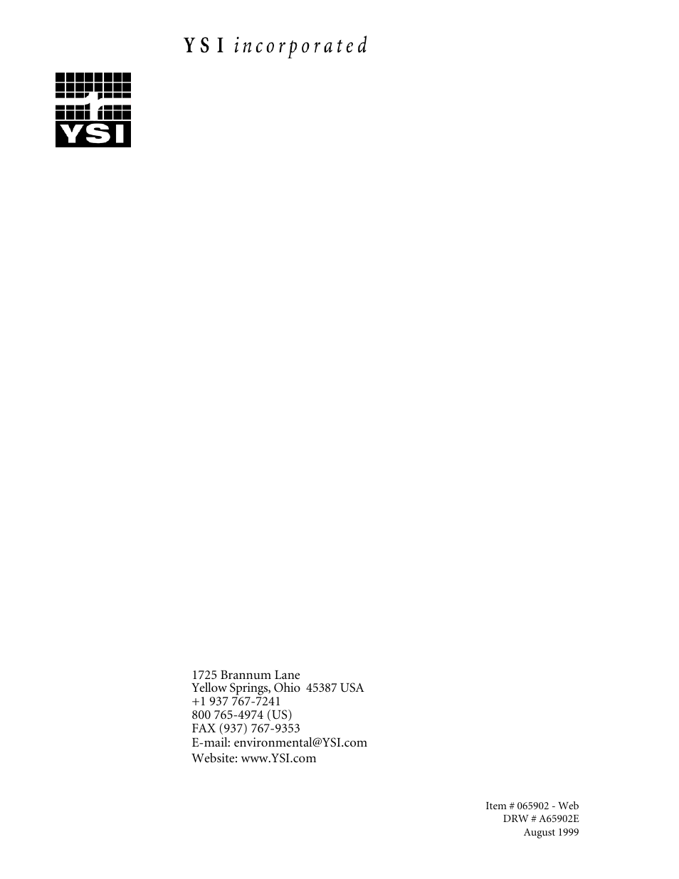 YSI 6500 Environmental Process Monitor User Manual | Page 113 / 113