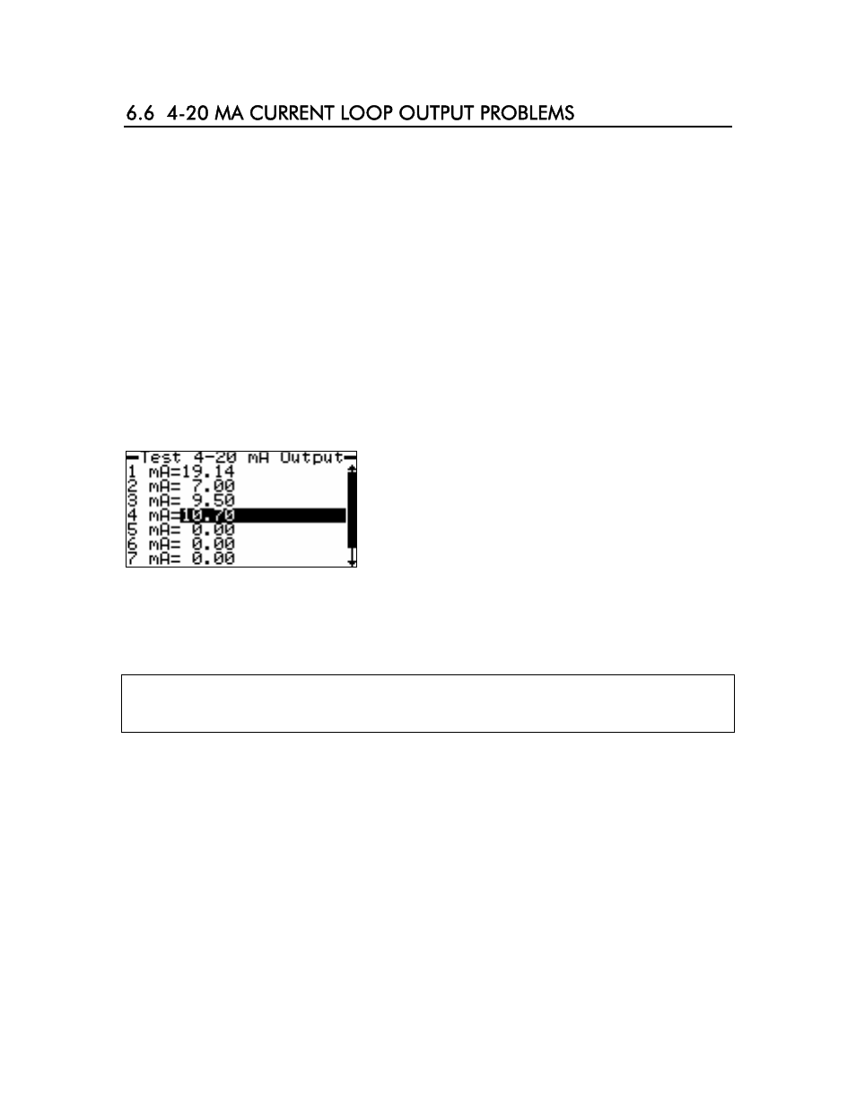 6 4-20 ma current loop output problems | YSI 6500 Environmental Process Monitor User Manual | Page 61 / 113