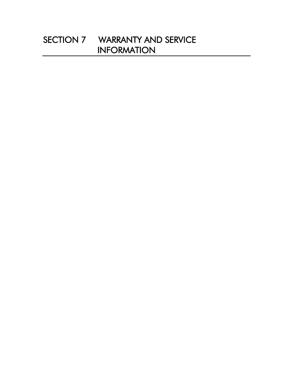 Section 7 warranty and service, Information, Limitation of warranty | YSI 6500 Environmental Process Monitor User Manual | Page 62 / 113