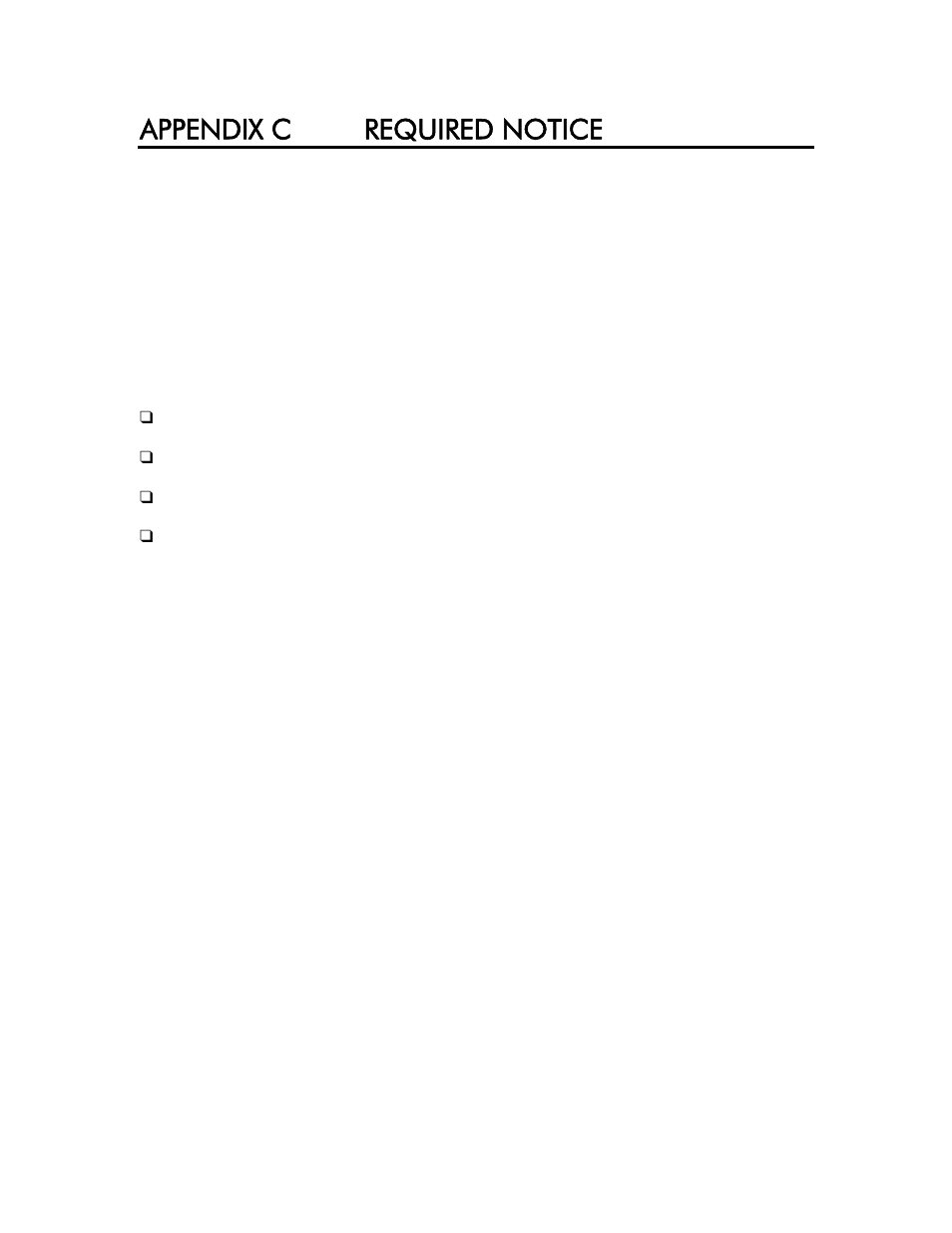 Appendix c required notice | YSI 6500 Environmental Process Monitor User Manual | Page 76 / 113