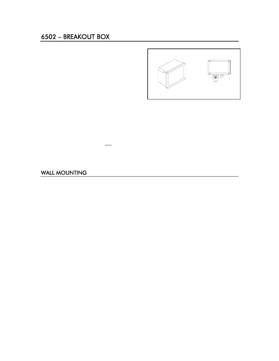 6502 – breakout box, Wall mounting | YSI 6500 Environmental Process Monitor User Manual | Page 79 / 113