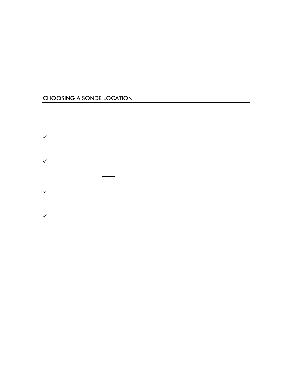 Choosing a sonde location | YSI 6500 Environmental Process Monitor User Manual | Page 8 / 113