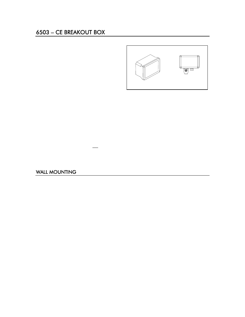 6503 – ce breakout box, Wall mounting | YSI 6500 Environmental Process Monitor User Manual | Page 83 / 113