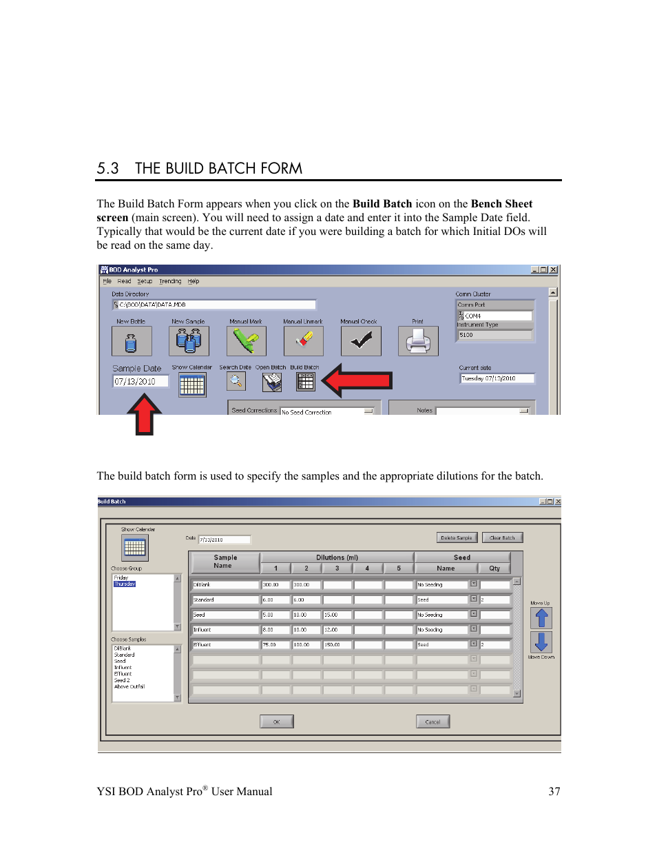 3 the build batch form | YSI BOD Analyst Pro User Manual | Page 37 / 96