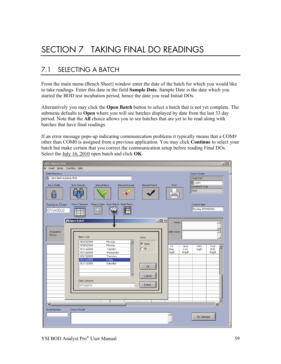 YSI BOD Analyst Pro User Manual | Page 59 / 96
