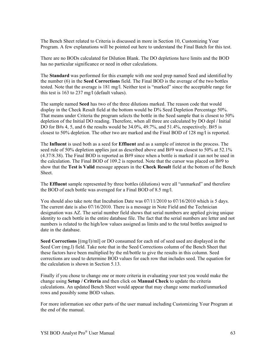 YSI BOD Analyst Pro User Manual | Page 63 / 96