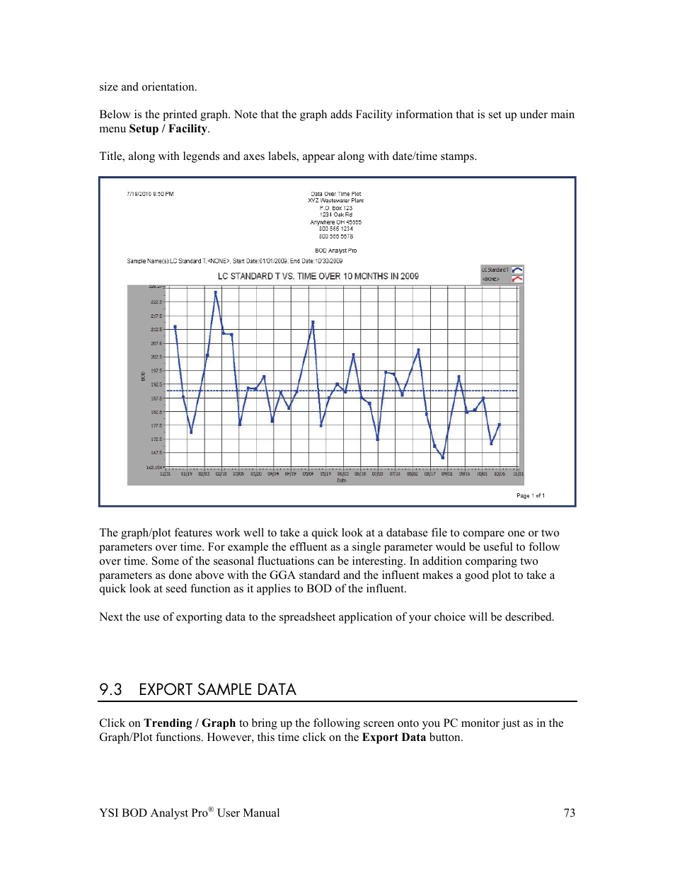 3 export sample data | YSI BOD Analyst Pro User Manual | Page 73 / 96